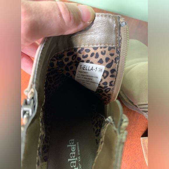 Chalada | Taupe Snakeskin Vegan Leather Block High Heel “Ella”Booties - 38 - Picture 10 of 10